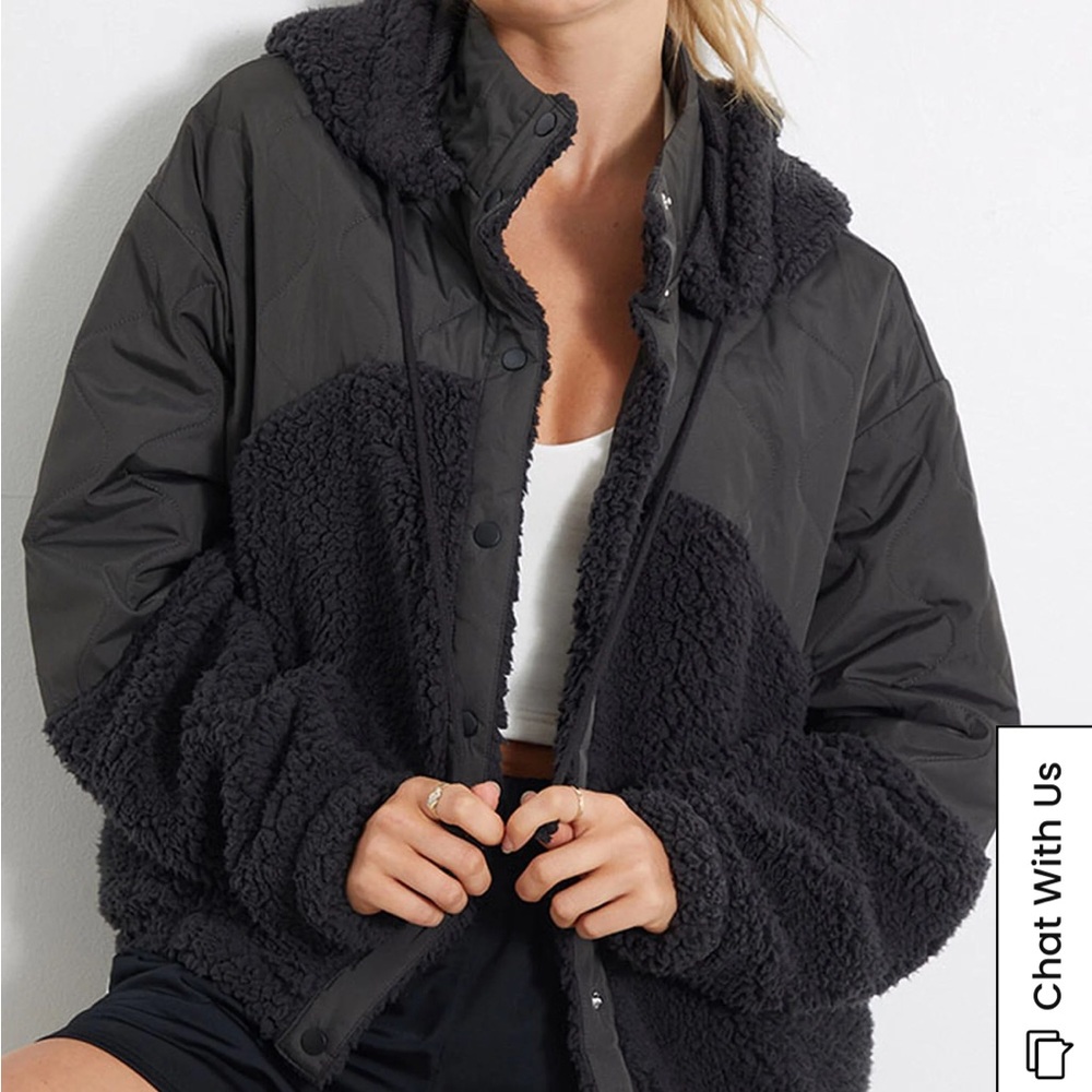 PacSun Quilted Sherpa Hoodie (NWT)